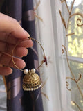Indian hoop earrings/ Antique Dull gold hoop jhumka / pearl hoops/ Indian Bali earrings/Baali /jhumkis/ punjabi earrings/ Pakistani earrings