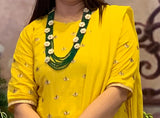 Fine Kundan jadau long necklace set in Emerald and pearls /Pacchi Kundan Necklace /Long Necklace/ Rani haar/ Indian Jewelry/ Indian Necklace