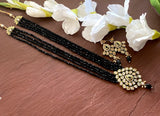 Long Black Polki Necklace