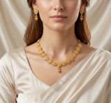 Antique Gold Necklace/Gold choker Necklace/ Floral necklace/indian choker necklace /Delicate Necklace/Indian Jewelry/Kids Necklace/Pakistani