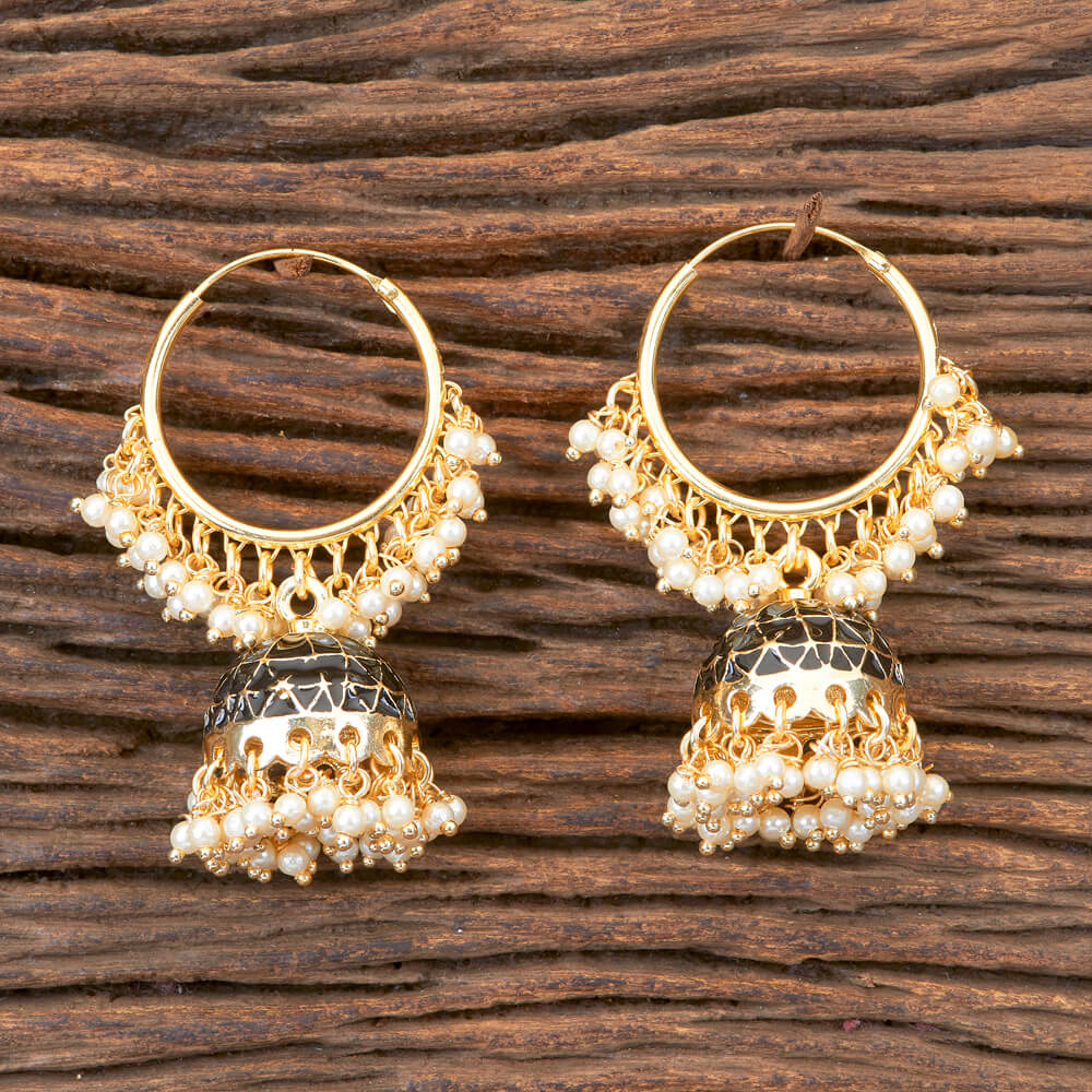 Gold, Maroon, Multi, Jadau Pippal Patti Earrings Muslim Punjabi Jewellery |  eBay