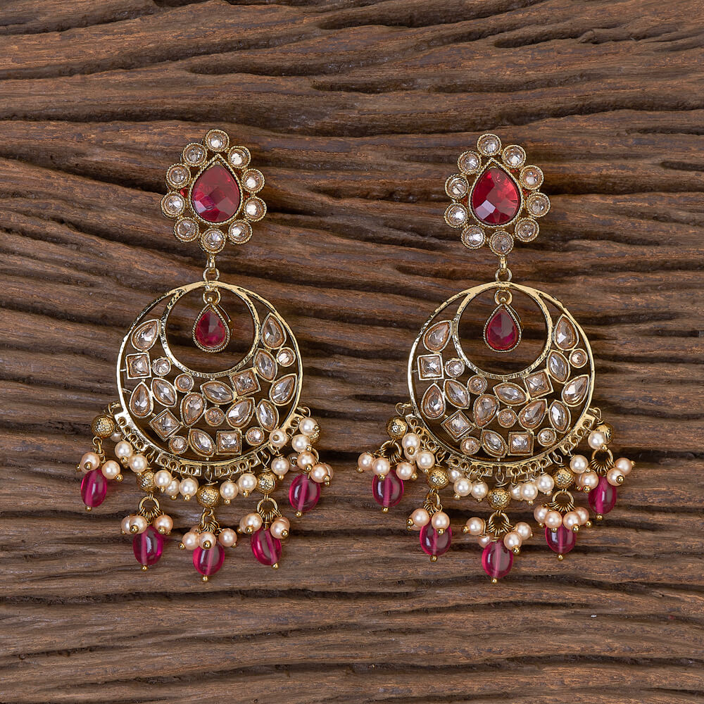 Ruby Polki earrings/Kundan earrings /Dull Antique gold Chandbali/ Indian Earrings/ pearl/ Pakistani Earrings / Statement Earrings/Bollywood