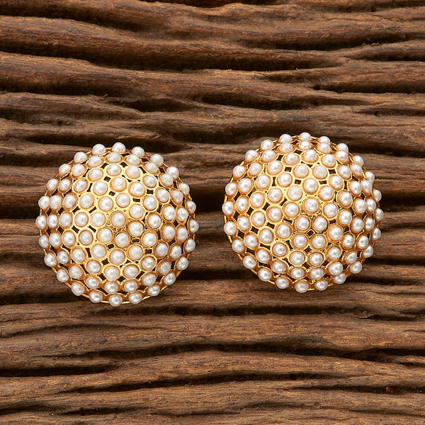 Pearl Studs/Gold earrings/Stud Earrings/ Indian earrings/Antique Gold Studs /pearl Earrings/ South Indian jewelry/ gold tops/delicate studs