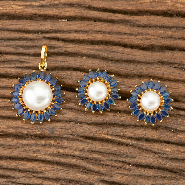 Pearl and Sapphire Pendant Set