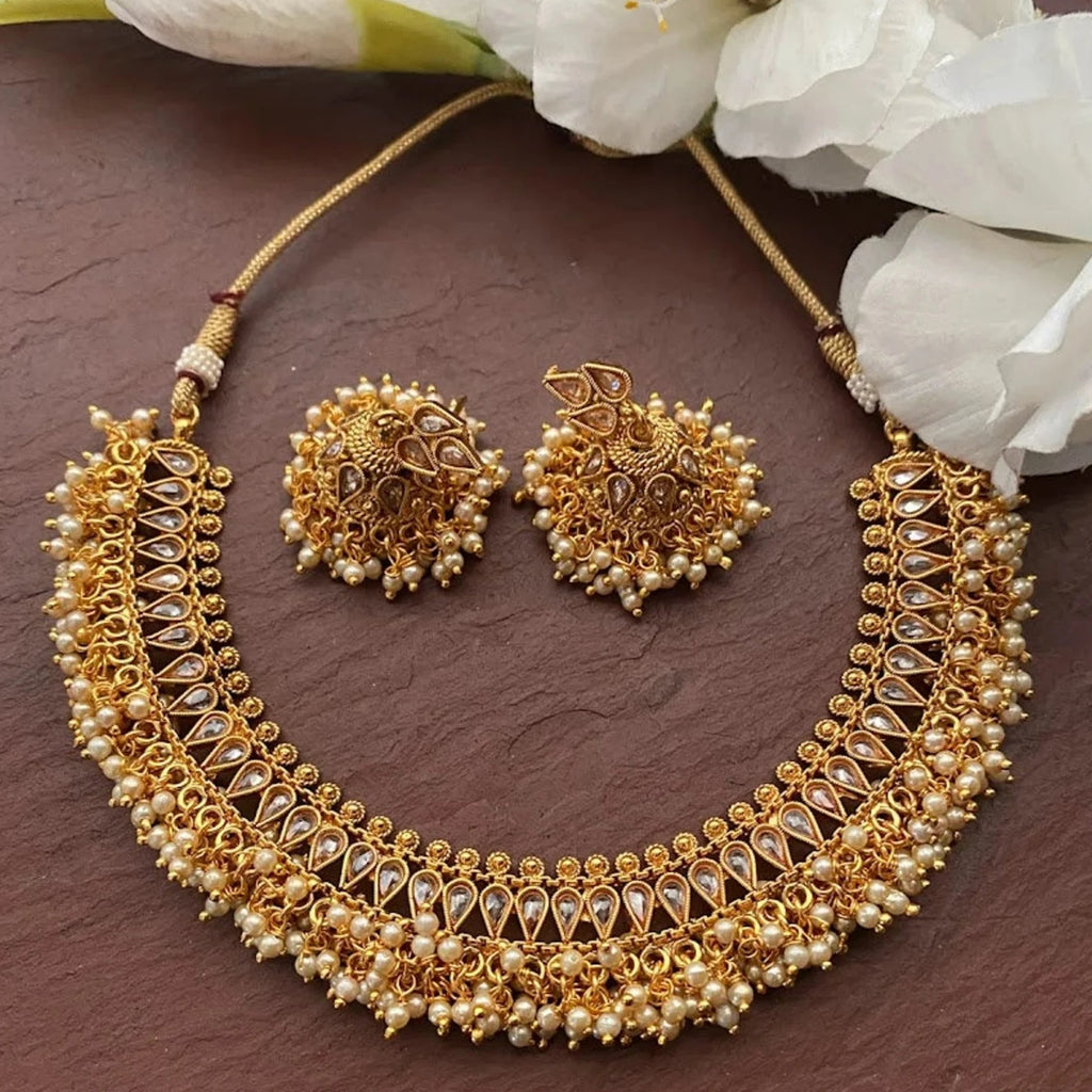 Traditional Imitation Kemp Choker necklace - South India Jewels