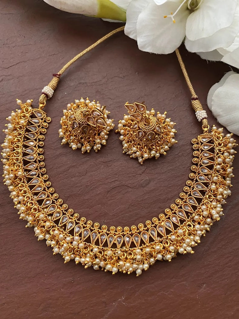Gold Plated Choker Set | Traditional Indian Jadau Jewelry Online
