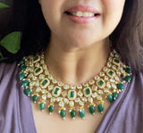 Emerald green Kundan choker Necklace, Polki Choker, Indian Jewelry, Green Indian choker Necklace, Kundan necklace, Sabyasachi