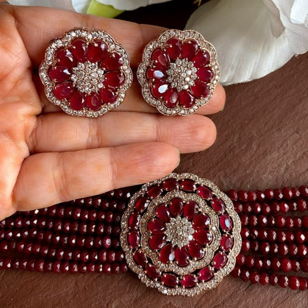 Kundan choker/Ruby Choker Necklace/Indian wedding jewelry/Sabyasachi Necklace