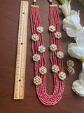 Fine Kundan jadau long necklace set in Pink /Pacchi Kundan Necklace /Long Necklace/ Rani haar/ Indian Jewelry/ Indian Necklace/ Sabyasachi