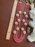 Fine Kundan jadau long necklace set in Pink /Pacchi Kundan Necklace /Long Necklace/ Rani haar/ Indian Jewelry/ Indian Necklace/ Sabyasachi