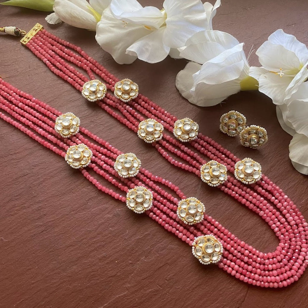 Long Antique Dull Gold Plated Polki Mala Necklace/indian Long Necklace/pakistani  Jewelry/mala Set /indian Wedding/rani Haar/haram Necklace - Etsy