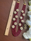 Fine Kundan jadau long Ruby necklace set/Pacchi Kundan Necklace /Ruby Long Necklace/ Rani haar/ Indian Jewelry/ Indian Necklace/ Sabyasachi