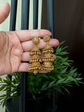 Jhumka Earrings / Gold Jhumkas/ Indian Earrings /Chandelier earrings/ South Indian earrings/Triple jhumkis