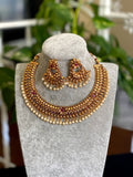 Gold Necklace/ Temple Jewelry/ Indian Necklace/ South Indian choker Necklace/ Indian Necklace Set/ Indian Choker/ Guttapusalu Necklace