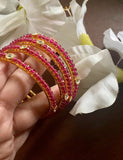 Ruby Bangles set/ CZ Bangles set / Indian Bangles/Gold Bangles / Indian wedding jewelry/ Pakistani jewelry/Stone Bangles /Bridal Bangles set