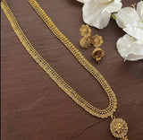 Long Antique Gold Necklace/Indian Jewelry/ Indian Necklace/Temple Necklace/ long Necklace/ Indian Long Necklace Set/ Indian Wedding Jewelry