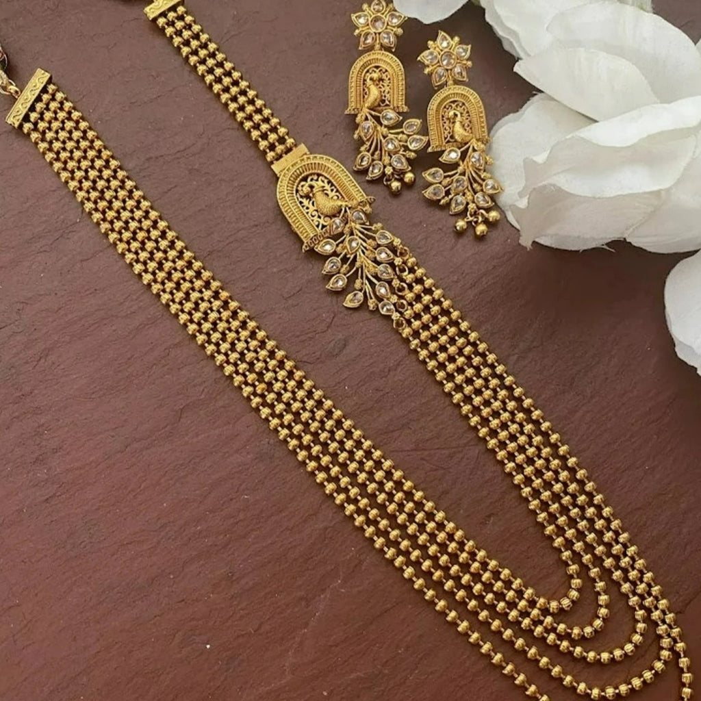 Wholesaler of 916 gold indian long necklace set | Jewelxy - 52742