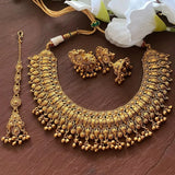 Antique Gold Necklace/Indian choker/South Indian Necklace/ Ganesha Necklace/ Bridal Necklace/Temple Jewelry/Temple Necklace/Amrapali/Wedding