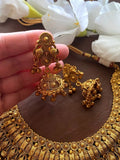 Antique Gold Necklace/Indian choker/South Indian Necklace/ Ganesha Necklace/ Bridal Necklace/Temple Jewelry/Temple Necklace/Amrapali/Wedding