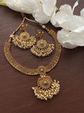 Guttapusalu Choker Necklace/kemp Necklace/ Gold Indian Temple Necklace/Matte Gold Choker/Temple jewelry/South Indian Jewelry/ Amrapali