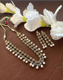 Polki Necklace/ Kundan Necklace/ Antique Dull Gold Necklace/Indian Jewelry/ Indian Necklace/ Bollywood Jewelry/ Pakistani Jewelry