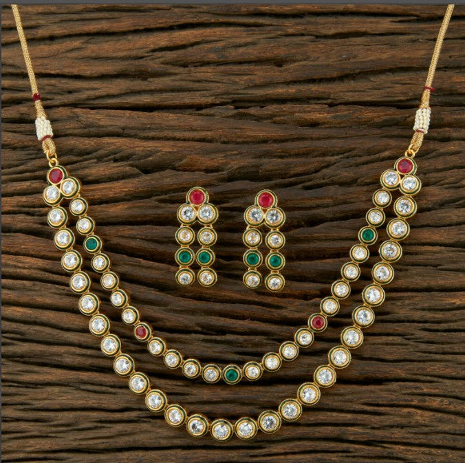 Polki Necklace /Kundan necklace set /Antique Gold Necklace set/Indian Necklace/Indian Wedding Necklace/Indian jewelry/ Delicate Necklace