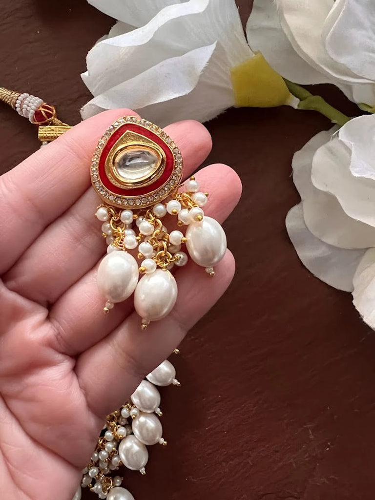 ZAVERI PEARLS Antique Gold Tone Kundan Choker Necklace Earring & Ring Set  For Women-ZPFK10809 : Amazon.in: Jewellery
