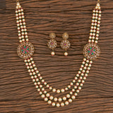 Pearl Long Necklace/ Indian necklace /Polki Mala/ 2 side pendant Necklace/Long Gold necklace/Beaded chain/Indian jewelry/Pakistani jewelry