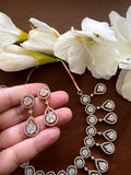 Rose Gold Necklace /Diamond Necklace / CZ Indian Necklace /Statement Jewelry/ Statement Necklace/ Indian wedding Jewelry/ Bridal Necklace