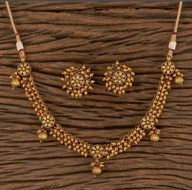 Guttapusalu Choker Necklace/kemp Necklace/ Gold Indian Temple  Necklace/Matte Gold Choker/Temple jewelry/South Indian Jewelry/ Amrapali