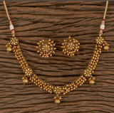 Matte Gold Choker Necklace / Temple necklace/ Indian Gold Necklace Set/ Indian Choker/ Indian jewelry/ Thushi/Guttapusalu Necklace