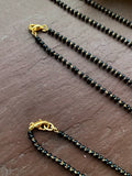 Mangalsutra/18" 24" 28"Mangalsutra chain/Indian Bridal jewelry/ Micro High Gold Plated Black Bead  1 line Mangalsutra Chain